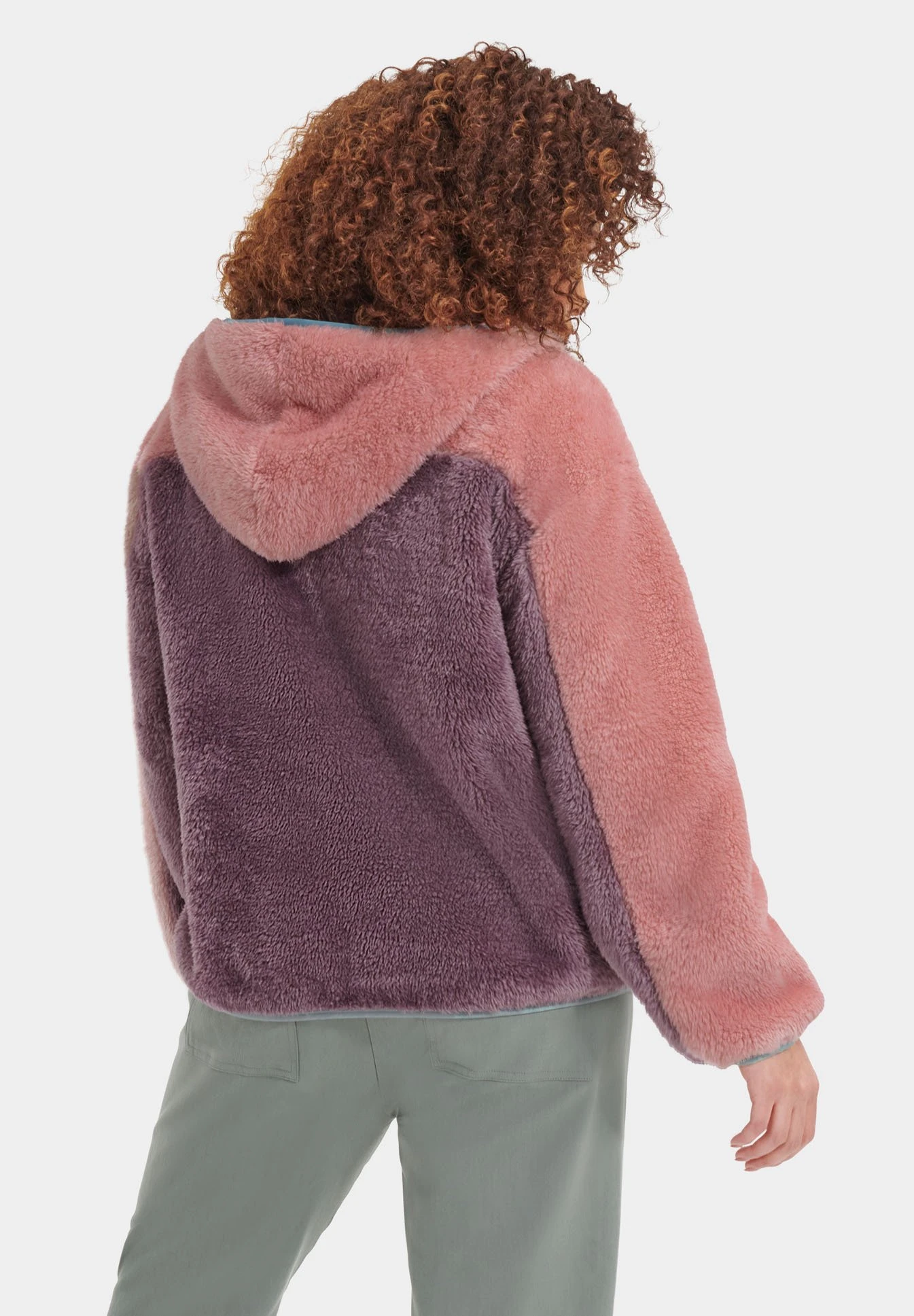 Ugg Sheila Sherpa F Zip - Fleecejas - Clay Pink Mauve - Afbeelding 3