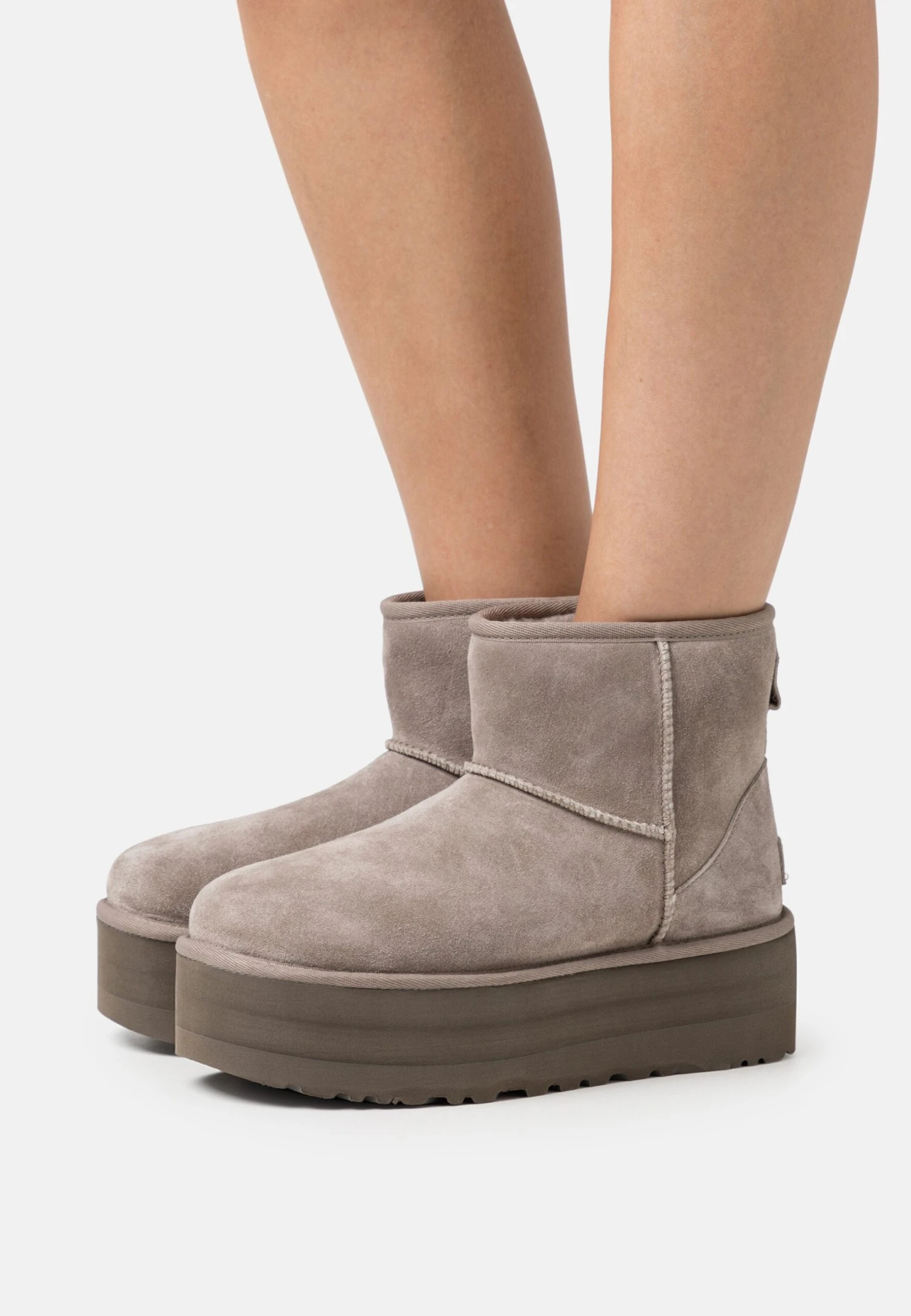 Ugg Classic Mini Platform - Enkellaarsjes Met Plateauzool - Smoke Plume